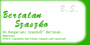 bertalan szaszko business card